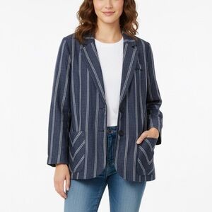 CAbi blue and white Striped Women's Blazer size 8